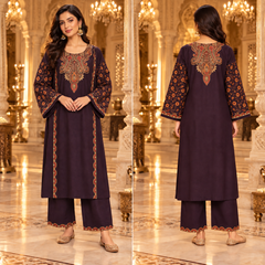Kashmiri Paisley Embroidered Kurta Pant Chogha Set