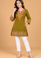 Multicolour Floral Embroidered Short Kurti for Women