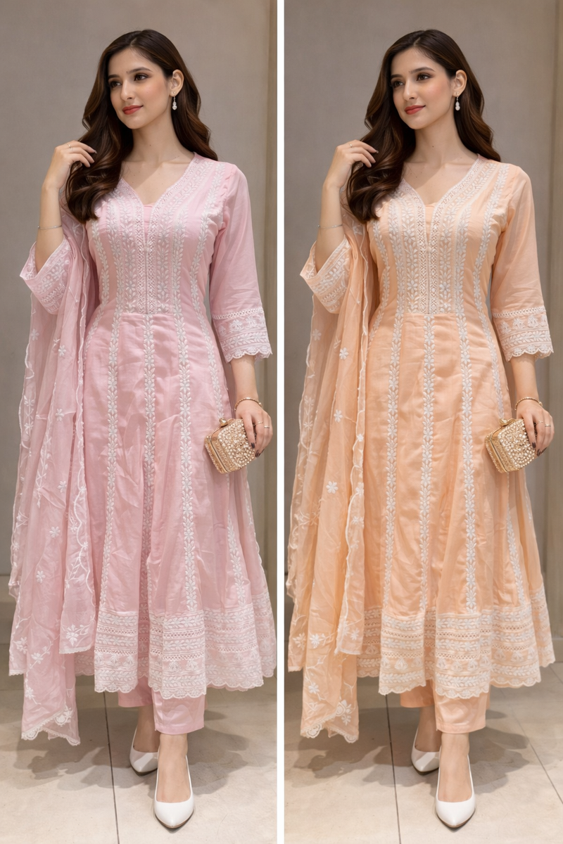 Mulson Pastel Elegance Anarkali Set