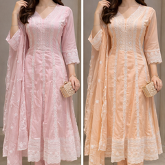 Mulson Pastel Elegance Anarkali Set