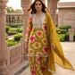 Women’s Olive Green Floral Printed Patiala Suit Set with Dupatta | Embroidered Ethnic Kurta Set for Festive & Casual Wear
