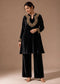Royal Wine Velvet Embroidered Co-ord Set for Women
