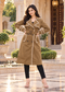 Double-Breasted Belted Long Trench Coat for Women