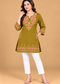 Multicolour Floral Embroidered Short Kurti for Women