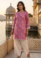 Women’s Brown Abstract Printed Straight Kurta with Ivory Palazzo | Elegant Casual Ethnic Wear
