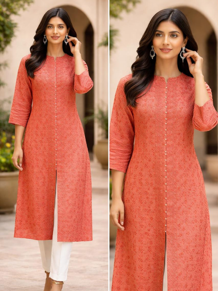 Elegant Printed Straight single Kurta Detailing for Women.