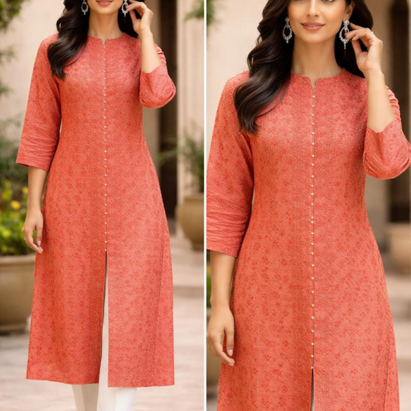 Elegant Printed Straight single Kurta Detailing for Women.