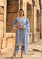 Mulson Mist Blue Embroidered Suit Set