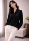 Elegant Tie-Neck Satin Blouse