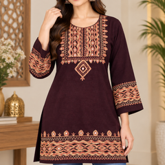 Kashmiri Embroidered Short Kurti