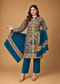 Premium Kashmiri Embroidered Kurta Pant & Shawl 3-Piece Set