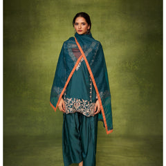 Women’s Embroidered Kurta Palazzo Set with Dupatta