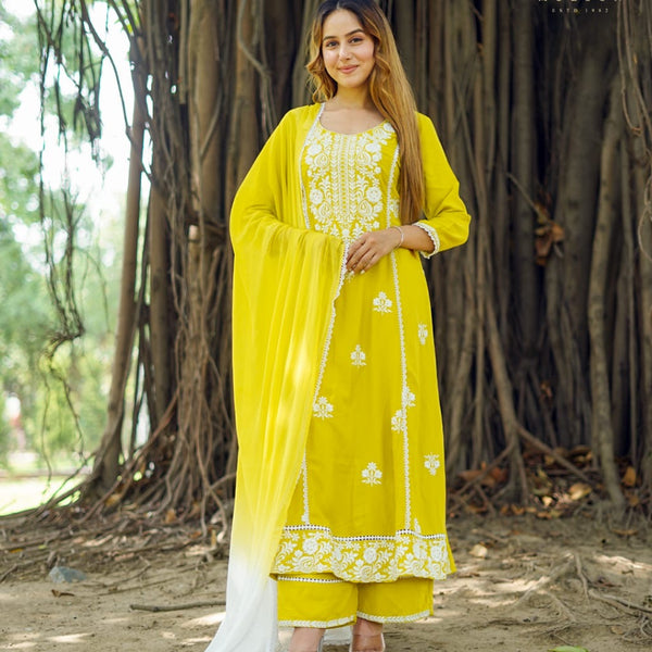 Mulson Sunshine Chikankari Set