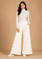 Women’s Premium Ribbed Knit Wide-Leg Pants with Button Detail