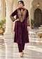 Velvet Zari Embroidered A-Line Suit Set