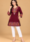 Multicolour Floral Embroidered Short Kurti for Women