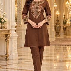 Elegant Floral Embroidered Kurta Pant Set for Women