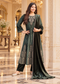 Forest Green Velvet Antique Embroidered Suit Set with Dupatta