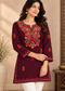 Gulnaar Kashmiri Embroidered Short Kurti for Women – Beige