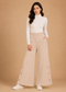 Women’s Premium Ribbed Knit Wide-Leg Pants with Button Detail