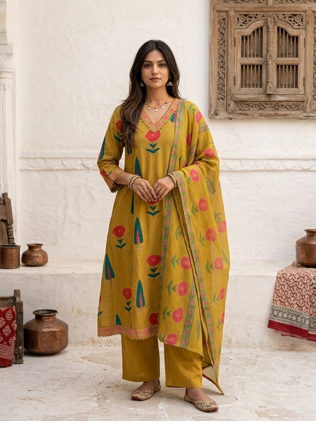 Mulson Scarlet Gulbagh Suit Set