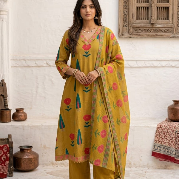 Mulson Scarlet Gulbagh Suit Set