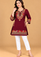 Multicolour Floral Embroidered Short Kurti for Women