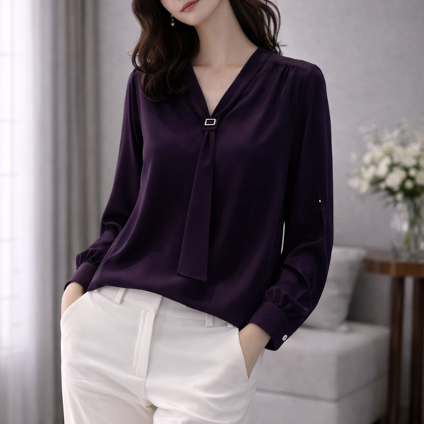 Mulson Elegant Tie-Neck Blouse