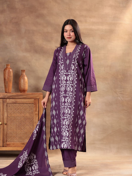 Earthy Cocoa Elegance , olive heritage , Royal plum Suit Set.