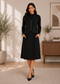 Beige Premium Knitted Waistcoat & A-Line Midi Dress Co-ord Set for Women
