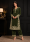Peacock Blue Premium Velvet Embroidered Co-ord Set for Women