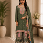 Women’s Charcoal Grey Embroidered Kurta with Printed Sharara & Dupatta | Designer Festive Ethnic Suit Set