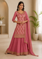 Women’s Rose Pink Embroidered Kurta Sharara Set with Dupatta | Festive 3-Piece Ethnic Suit