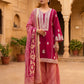 Women’s Maroon Embroidered Kurta Patiala Set with Printed Dupatta | Traditional Ethnic Suit for Women