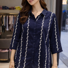 Mulson Ethereal Line Embroidered Tops