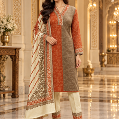 Floral Embroidered 3-Piece Suit Set