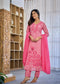 Premium Mul Chanderi Appliqué & Mirror Work Kurta Set with Dupatta