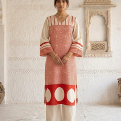 Mulson Ivory Plum Geometric Suit Set