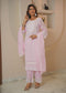Blush Pink Chikankari Embroidered Cotton Suit Set with Dupatta for Women | Elegant Ethnic Wear