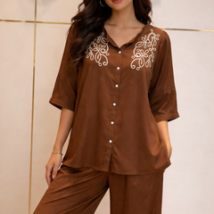 Elegant Embroidered Co-ord Set – Luxe Comfort Wear