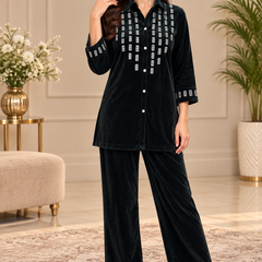 Embellished Velvet Co-ord Set