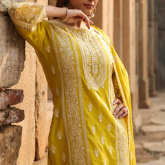 Mulson Mist Blue Embroidered Suit Set