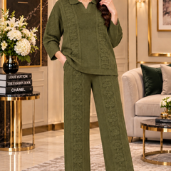 Floral Knit Winter Co-ord Set for Women