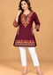 Multicolour Floral Embroidered Short Kurti for Women