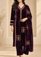 Velvet Embroidered 3-Piece Suit Set