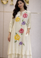Ivory Floral Embroidered Tiered Dress