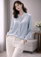 Elegant Tie-Neck Satin Blouse