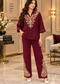 Embroidered Knit Co-ord Set for Women
