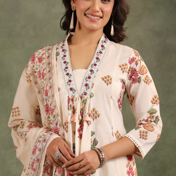 🌼 Mulson Ivory Floral Grace Suit Set