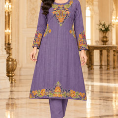 Embroidered A-Line Kurta Set